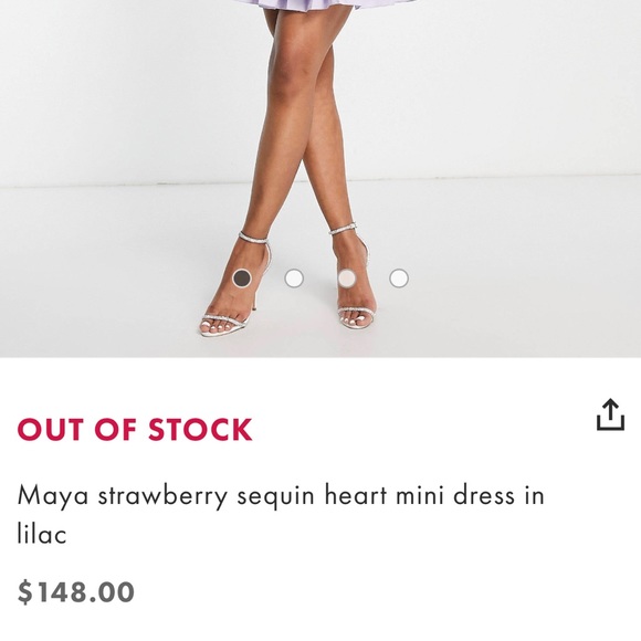 NWT Maya strawberry sequin heart mini dress in lilac - Picture 3 of 4